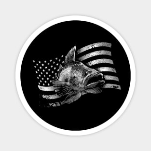 Walleye fishing vintage style USA flag Magnet